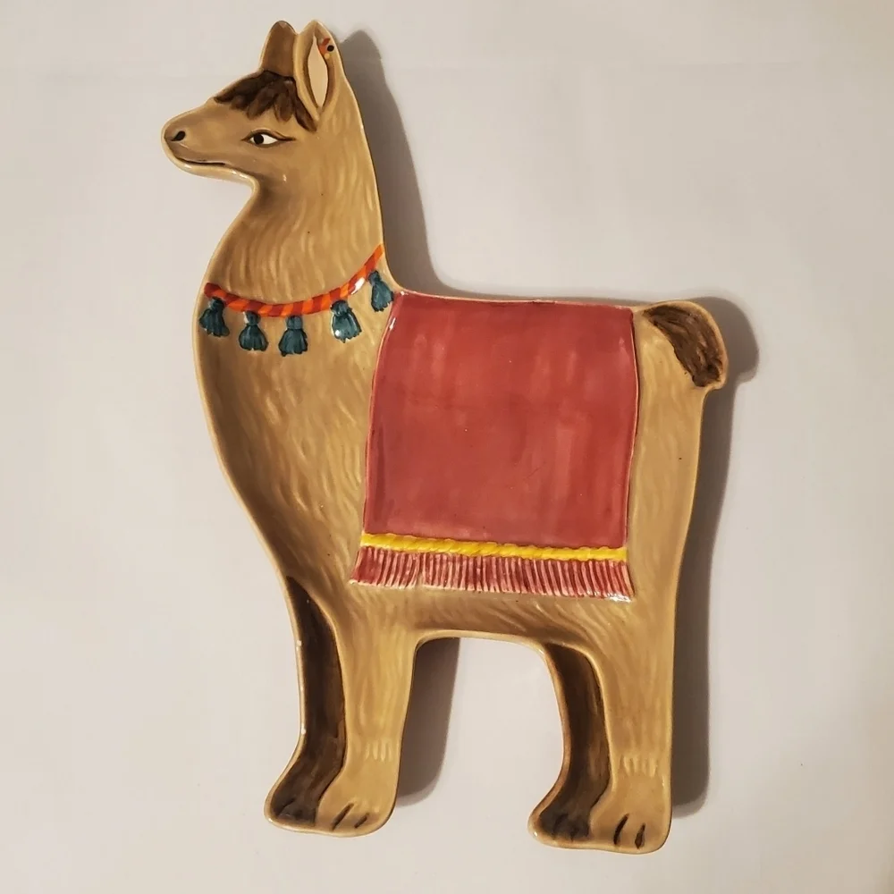 Llama Shaped Decorative Plate. Catch All. Counter Dish.
